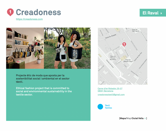 Creadoness presente en la Guía de Comercios Sostenibles de Barcelona