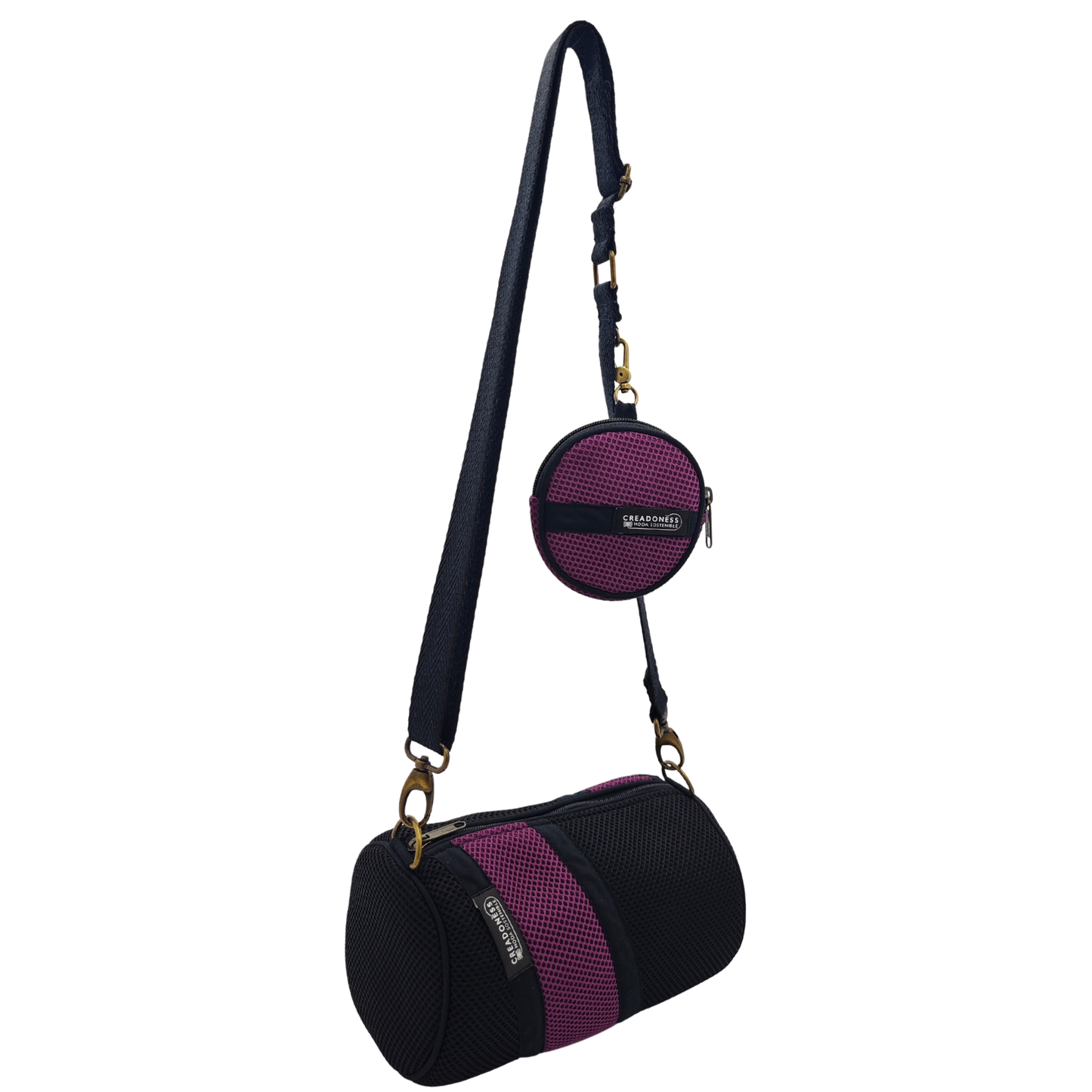 Mini Bolso con Monedero Violeta-Negro