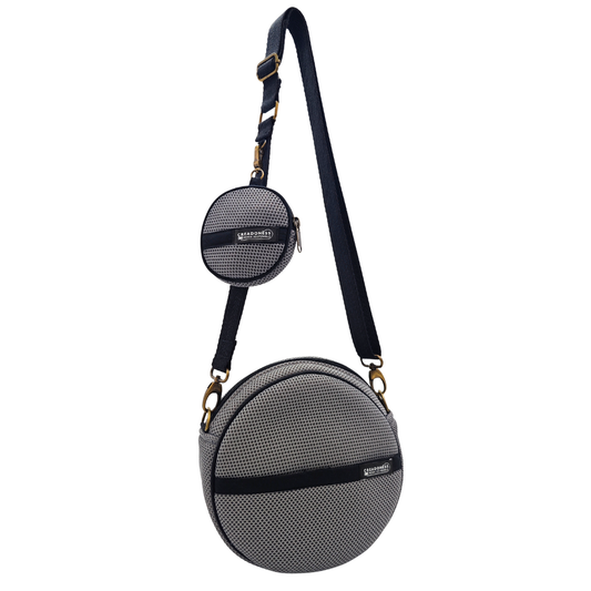 Bolso Circular con Monedero Full Gris