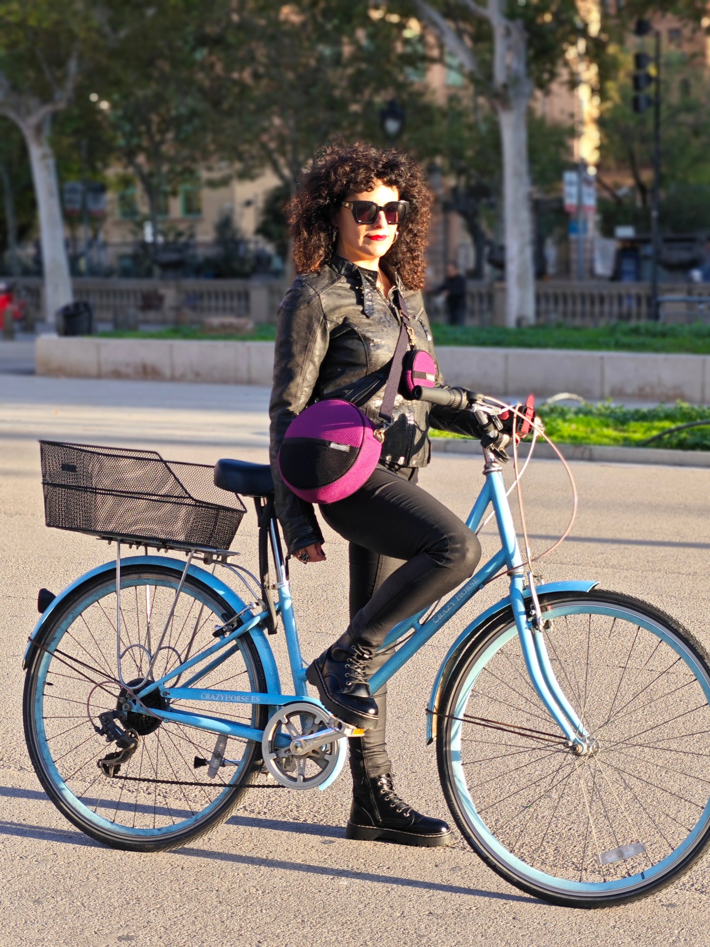 Bolso Circular con Monedero Violeta