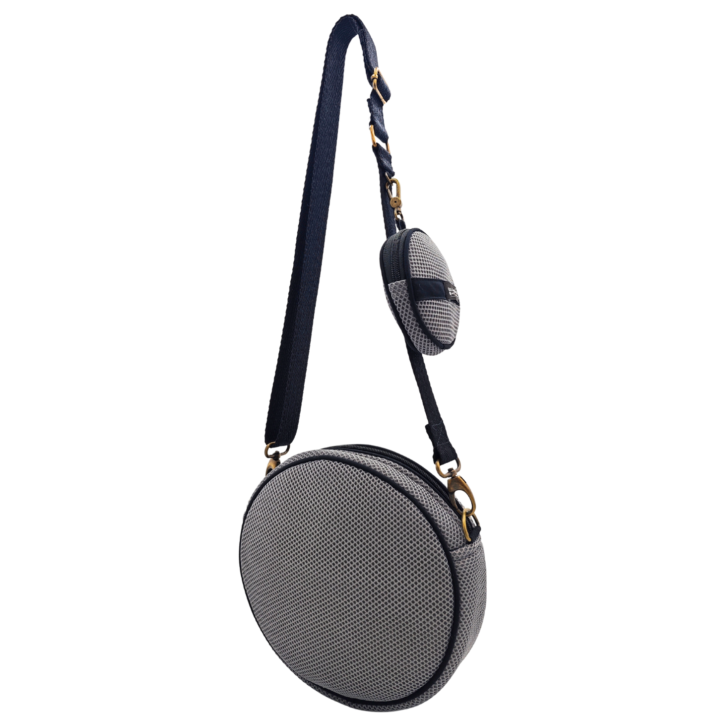 Bolso Circular con Monedero Full Gris