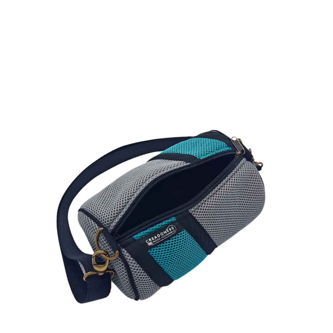 Mini Bolso con Monedero Gris-Verde