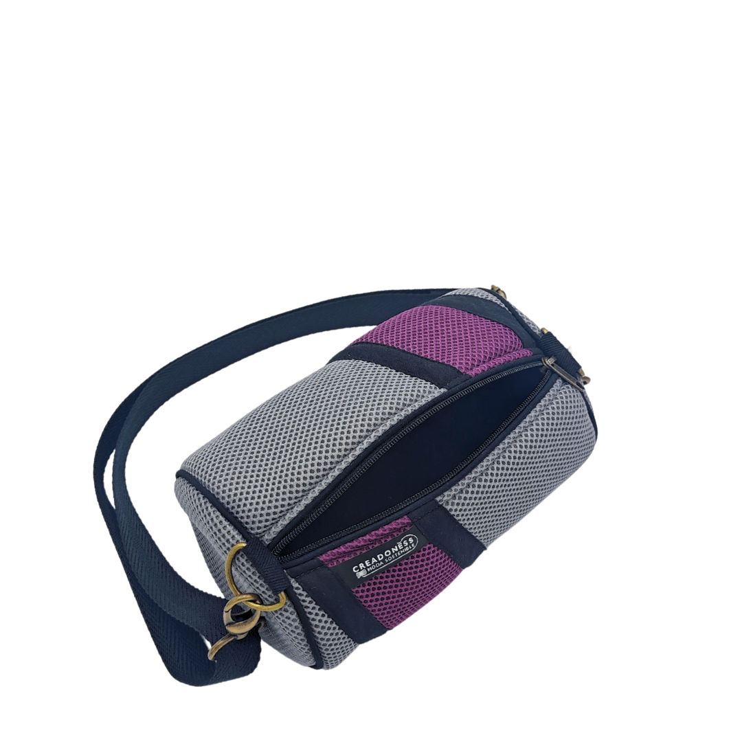 Mini Bolso con Monedero Gris-Violeta