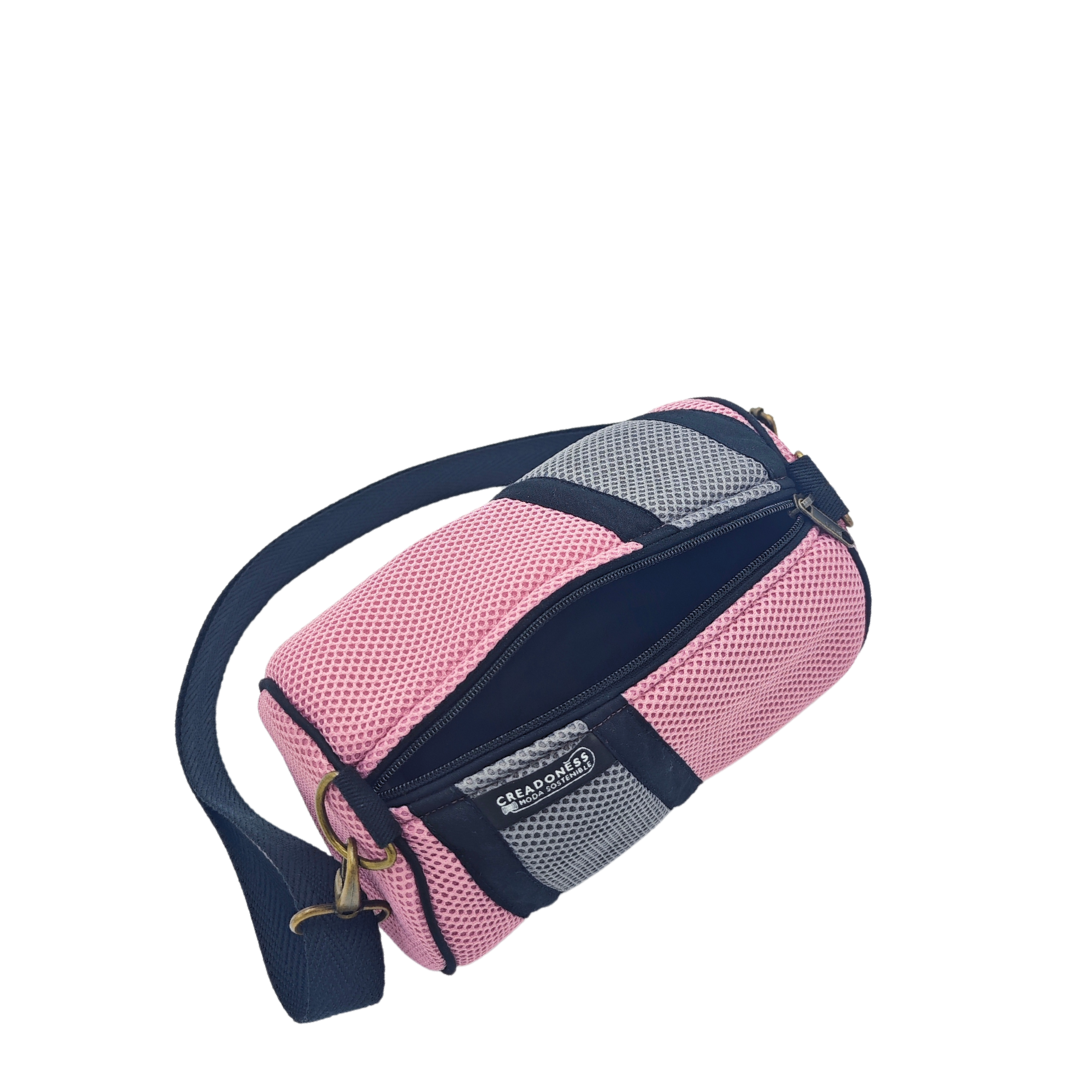 Mini Bolso con Monedero Rosa-Gris