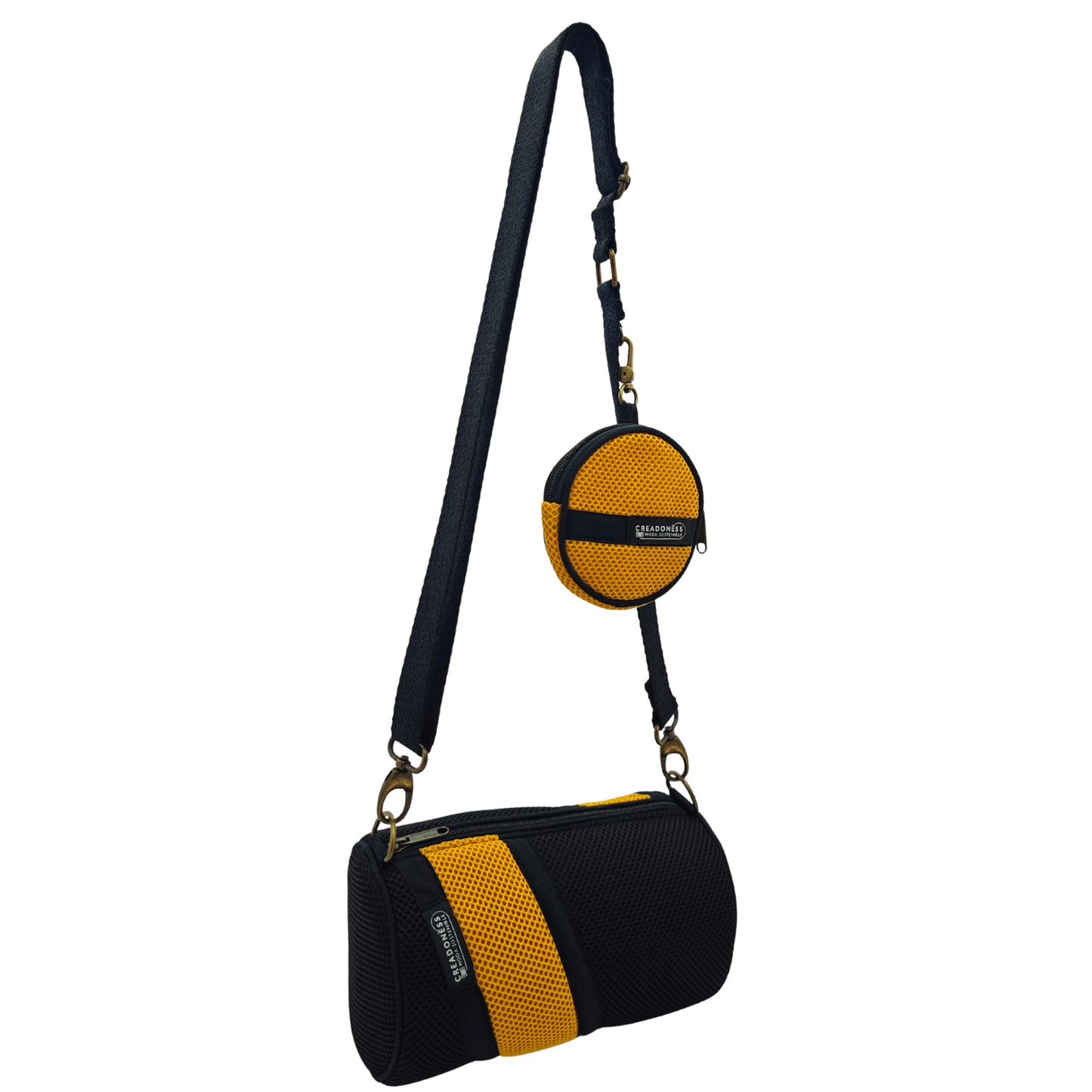 Mini Bolso con Monedero Amarillo-Negro