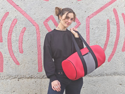 Bolso Deportivo Salmón-Gris