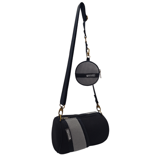 Mini Bolso con Monedero Gris-Negro