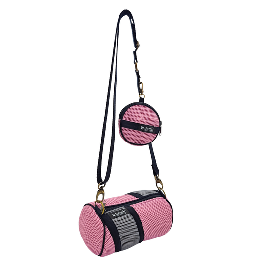 Mini Bolso con Monedero Rosa-Gris