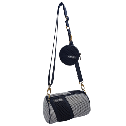 Mini Bolso con Monedero Gris-Negro