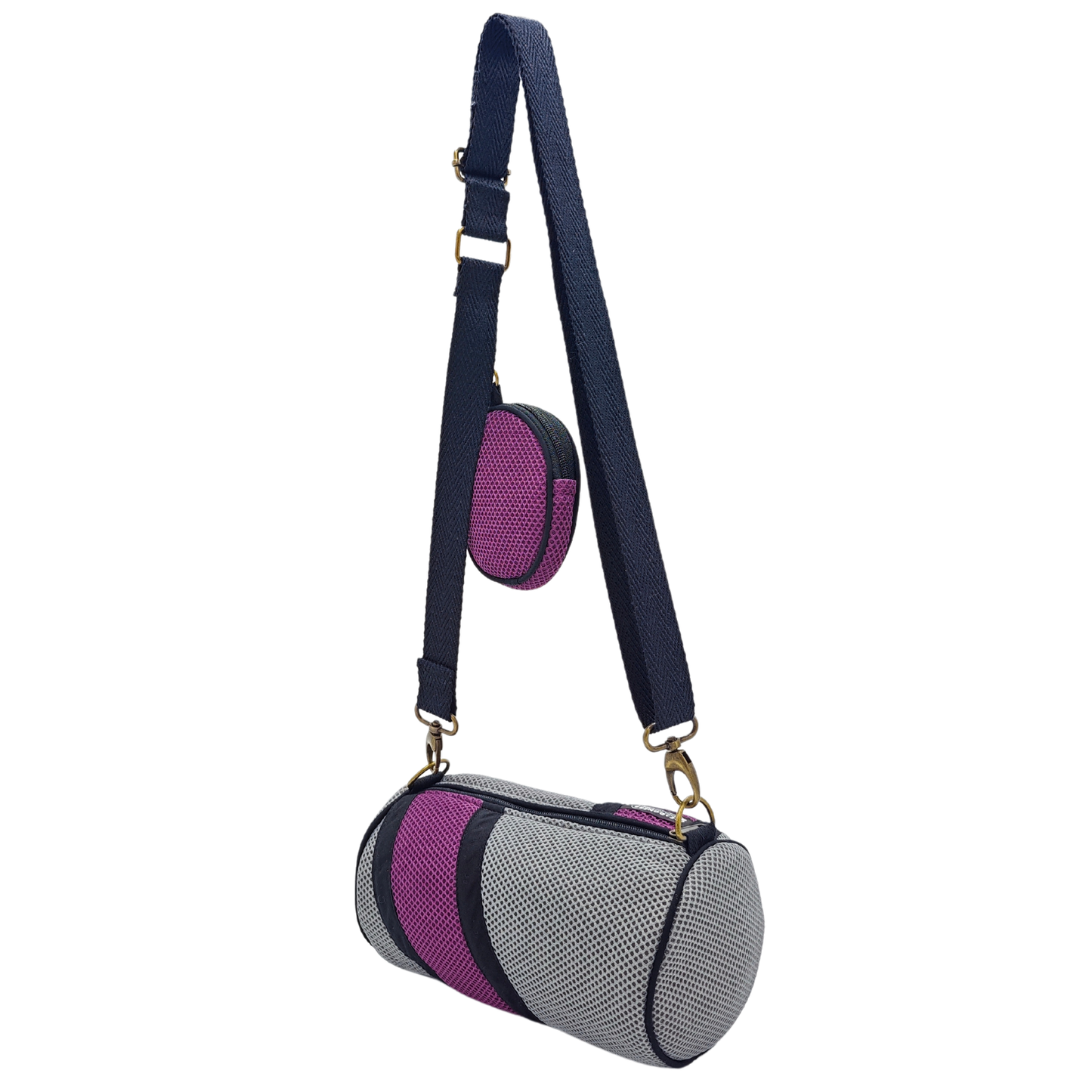 Mini Bolso con Monedero Gris-Violeta