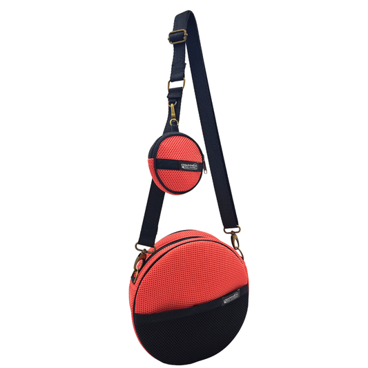 Bolso Circular con Monedero Salmón-Negro
