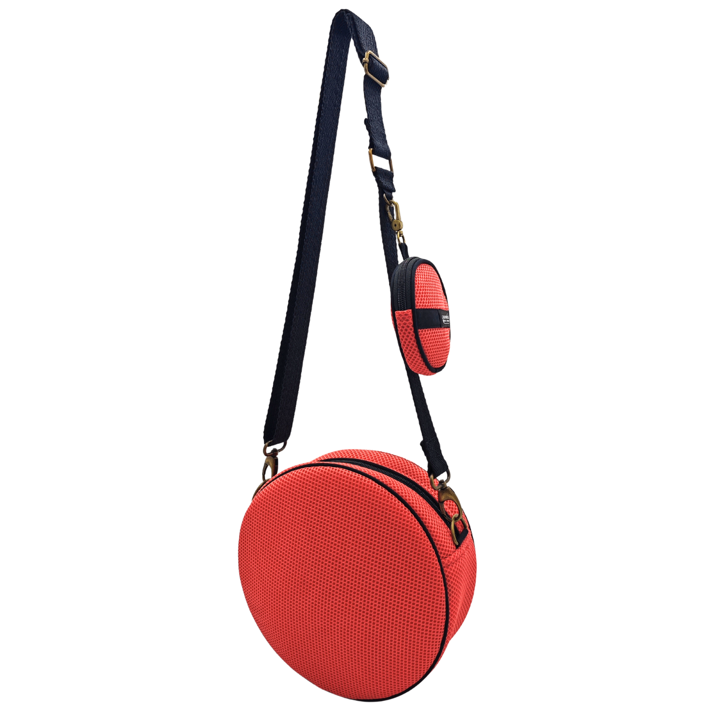 Bolso Circular con Monedero Salmón-Negro