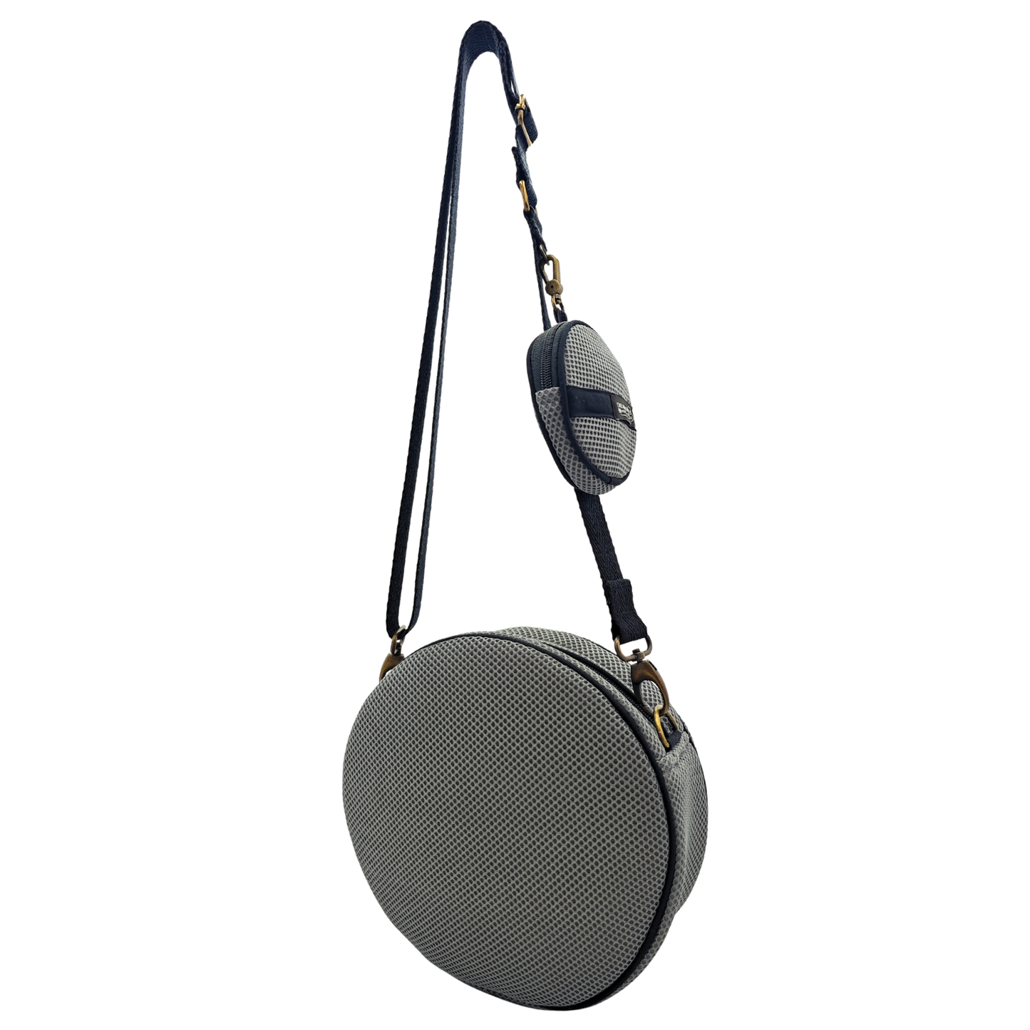 Bolso Circular con Monedero Gris-Negro