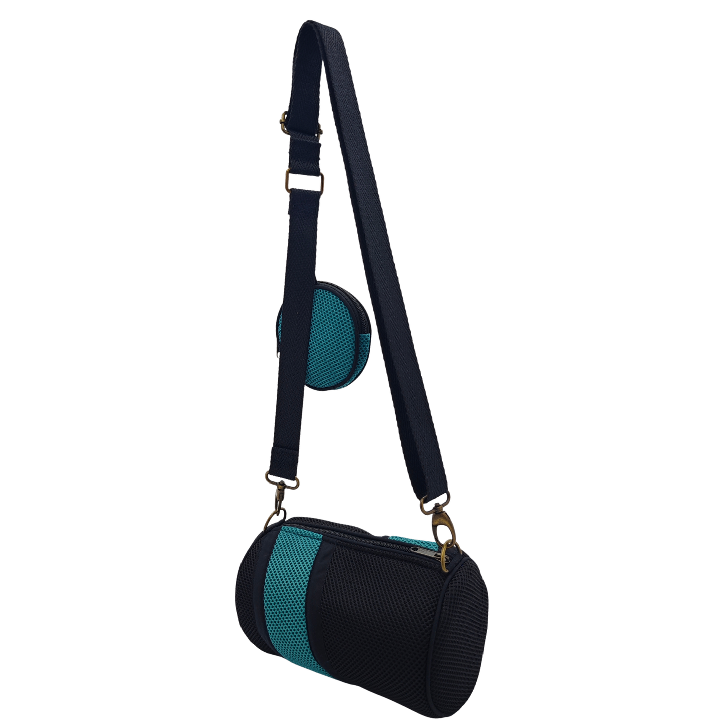 Mini Bolso con Monedero Negro-Verde